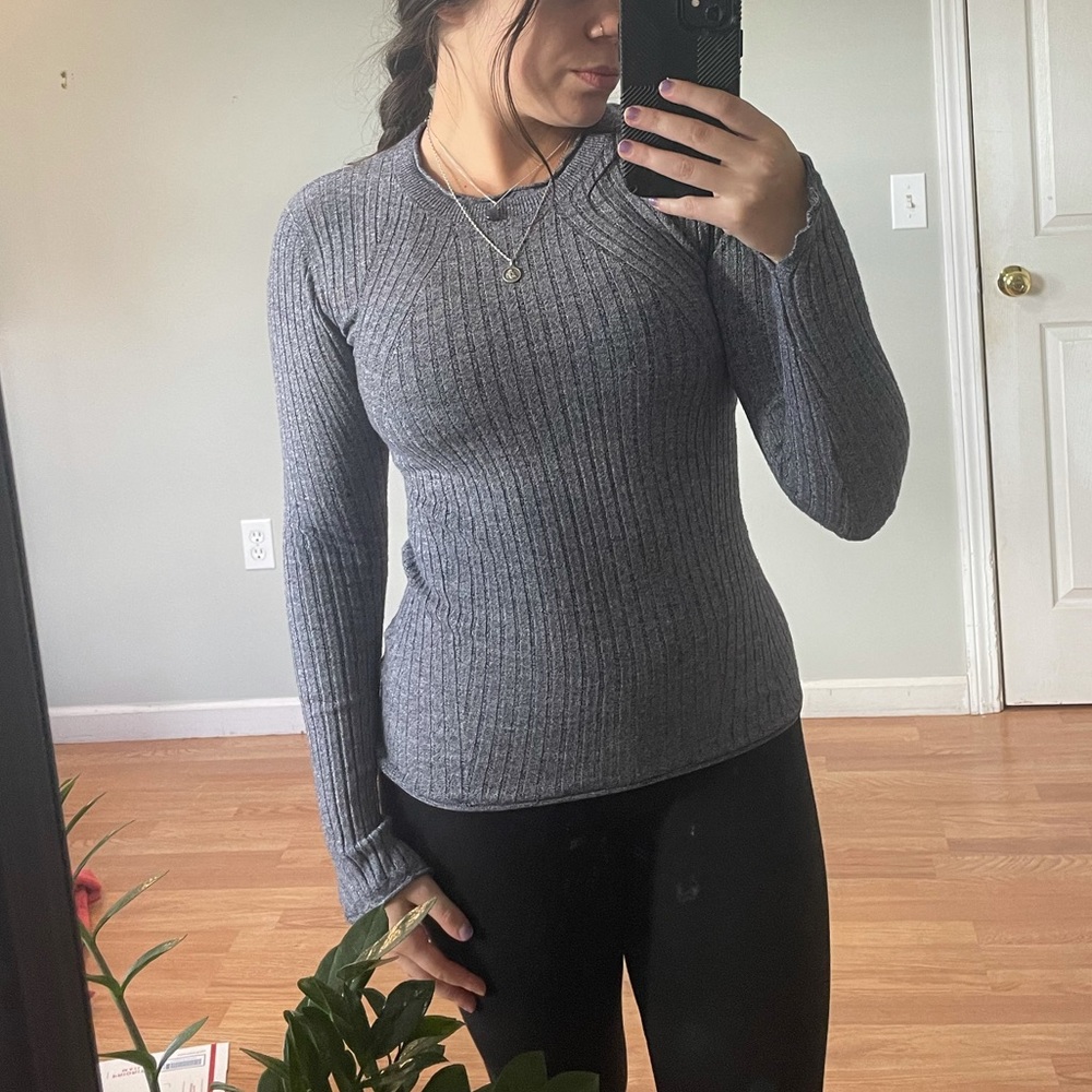 Philosophy Republic Clothing Sculpt Knit Grey Crewneck Sweater